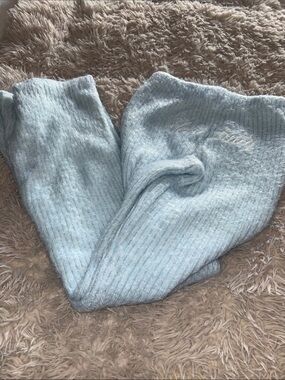 Hello Kitty Pale Blue Ribbed Knit Sweater Pants